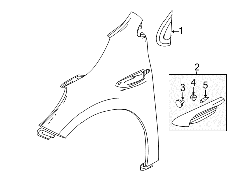 2019 Buick Enclave Exterior Trim - Fender Upper Molding Diagram for 84476919