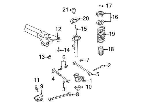 2003 Chrysler Concorde Rear Suspension Components, Stabilizer Bar, Trailing Arm Rear Coil Springs Diagram for 4581214AD
