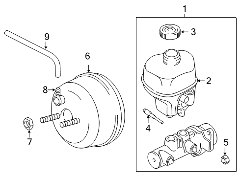 2004 Dodge Ram 1500 Dash Panel Components Brake Mastr Cylinder Diagram for 5102032AA