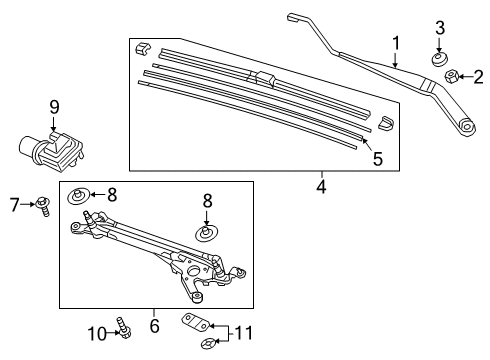 2021 Honda Insight Wipers Link Assy A Diagram for 76520-TBA-A01