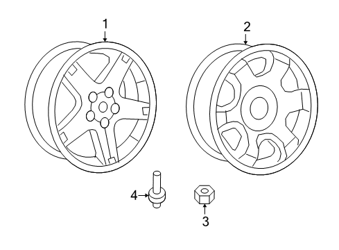 2009 Chrysler Aspen Wheels Aluminum Wheel Diagram for 52013870AE