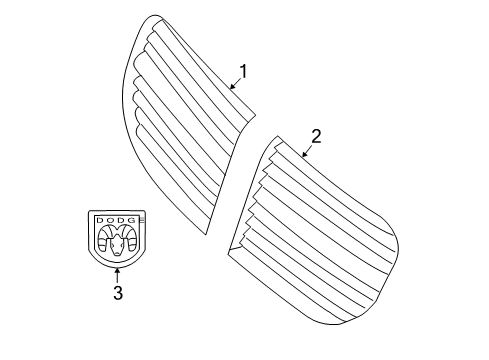 2006 Dodge Magnum Grille & Components Clip-Grille Diagram for 68019469AA