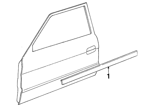 1995 Toyota Tercel Exterior Trim - Front Door Body Side Molding Diagram for 75732-16760-B1