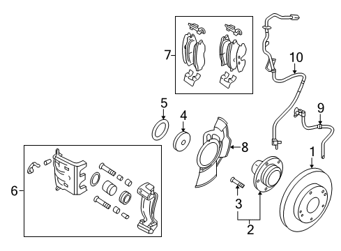 2009 Hyundai Tucson Brake Components CALIPER Kit-Front Brake, LH Diagram for 58180-2EA10