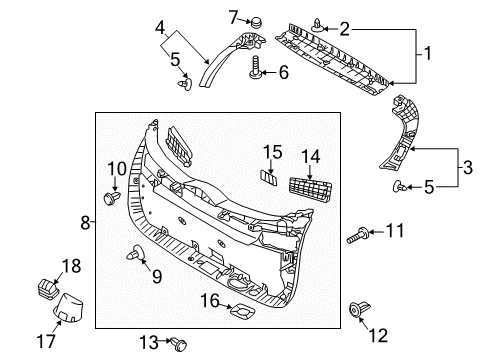 2017 Hyundai Tucson Interior Trim - Lift Gate Cover-Power Tail Gage Diagram for 81755-D3000-TRY