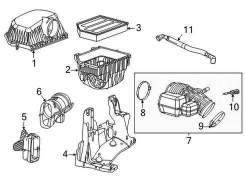 2022 Jeep Grand Wagoneer Air Inlet Clean Air Diagram for 68405359AB