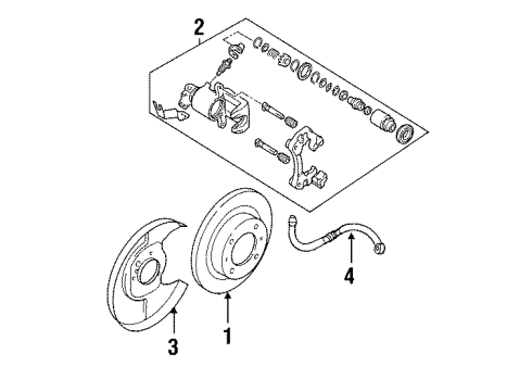 1989 Nissan Pathfinder Rear Brakes Hose Assembly-Brake Rear Diagram for 46211-79941