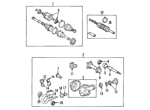 1995 Toyota Pickup Front Axle, Axle Shafts & Joints, Differential, Drive Axles, Propeller Shaft Carrier Housing Shaft Diagram for 41309-35010