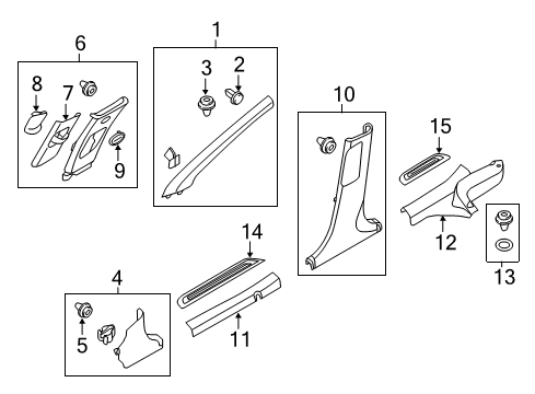 2017 Hyundai Elantra GT Interior Trim - Pillars, Rocker & Floor Trim Assembly-Front Pillar RH Diagram for 85820-A5200-TX