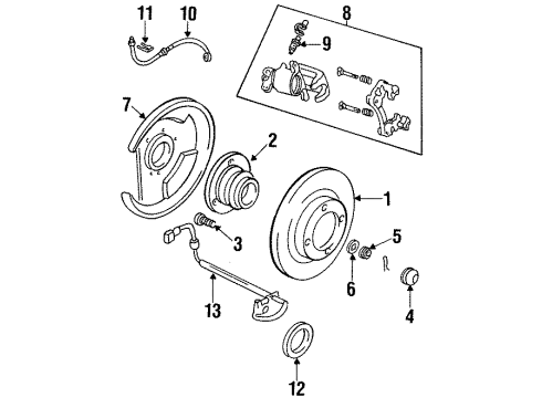 1999 Infiniti I30 Rear Brakes Nut-Lock, Rear Wheel Bearing Diagram for 43262-2J000