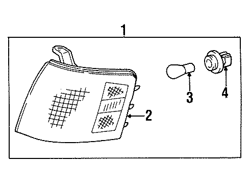 1995 Toyota Tercel Signal Lamps Lens Gasket Diagram for 81514-16220