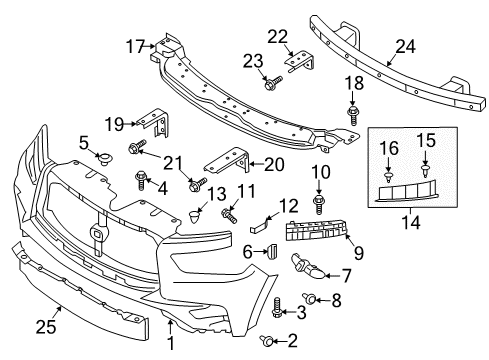 2021 INFINITI QX80 Bumper & Components - Front Retainer-Front Bumper, Upper Diagram for 62290-1LB0A