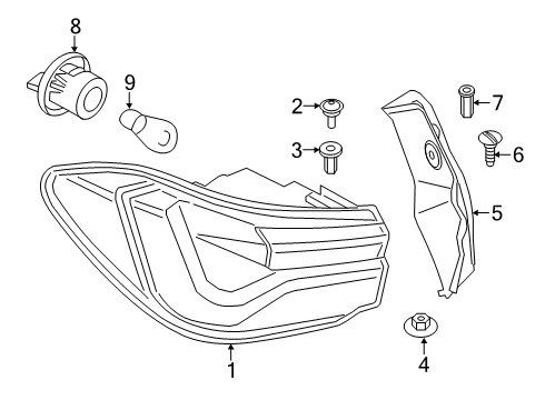 2018 BMW X2 Bulbs Rear Light In The Side Panel, Left Diagram for 63217420739