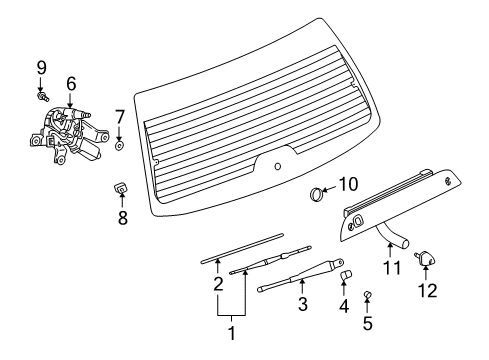 2007 Saturn Vue Wiper & Washer Components Wiper Kit, Windshield Diagram for 22665009