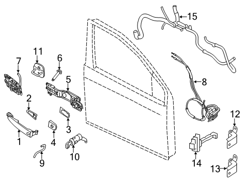 2014 Nissan Sentra Front Door Motor Assy-Regulator, LH Diagram for 80730-3SG1A