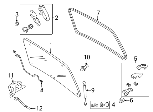 2007 Ford Escape Lift Gate Weatherstrip Diagram for YL8Z-7842084-AA