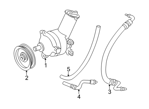 2001 Ford Ranger P/S Pump & Hoses, Steering Gear & Linkage Pressure Hose Diagram for 1L5Z-3A719-HA