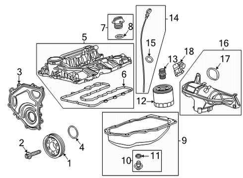 2022 Buick Encore GX Engine Parts Oil Pan Diagram for 25204203