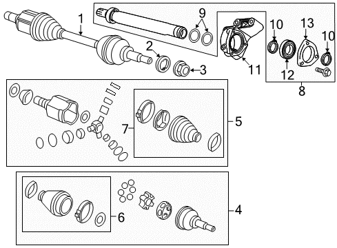 2014 Buick Verano Drive Axles - Front Axle Shaft Assembly Diagram for 13360634