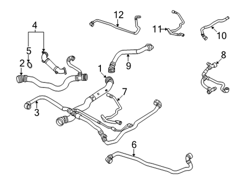 2020 BMW X3 Radiator Hoses HOSE COOLANT RADIATOR INTAKE Diagram for 17125A022E0