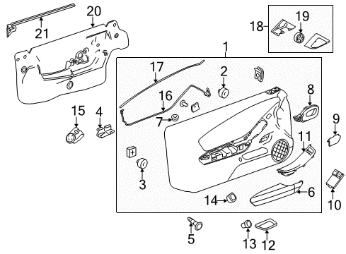 2015 Chevrolet Camaro Interior Trim - Door Door Trim Panel Clip Diagram for 11611577