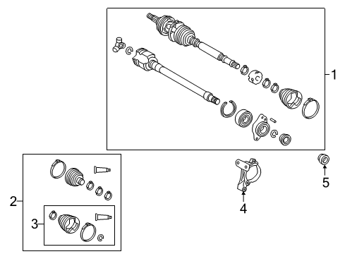 2021 Toyota Camry Drive Axles - Front Boot Kit Diagram for 04427-0R170