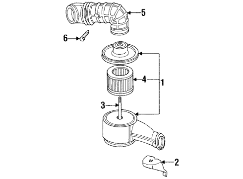 1996 Oldsmobile Cutlass Ciera Air Intake Cleaner Asm-Air Diagram for 25099407