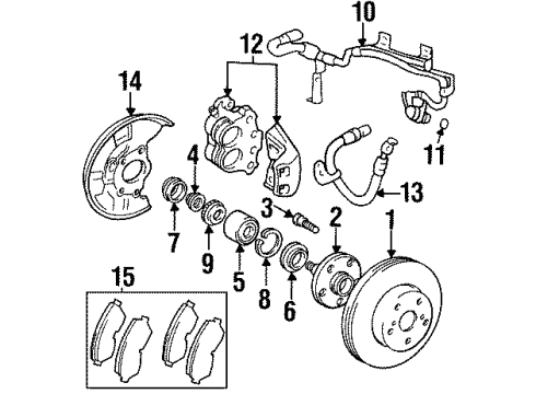 1994 Lexus SC300 Front Brakes Front Disc Brake Pad Kit Diagram for 04465-24010