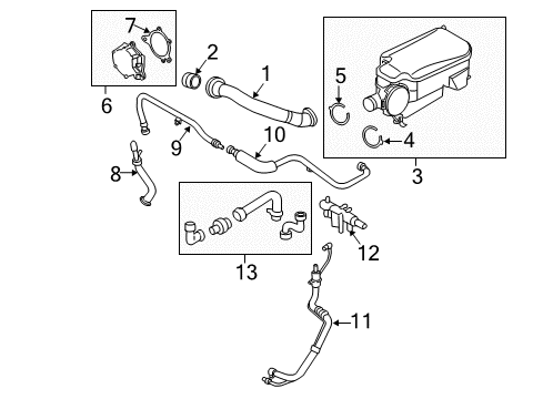 2011 Ford F-350 Super Duty Emission Components Vacuum Hose Diagram for BC3Z-9C493-A