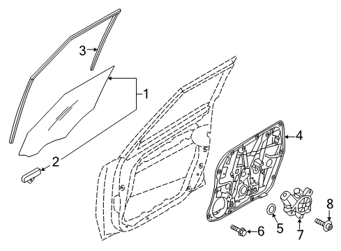 2017 Kia Soul EV Rear Door Panel Assembly-Front Door Module Diagram for 82481B2010