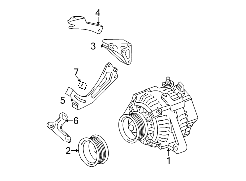 2005 Toyota Camry Alternator Bracket, Alternator, No.2 Diagram for 12512-20020