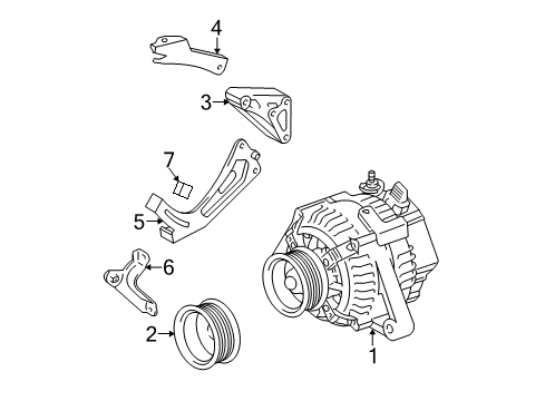 2005 Toyota Camry Alternator Alternator Diagram for 27060-0A140-84