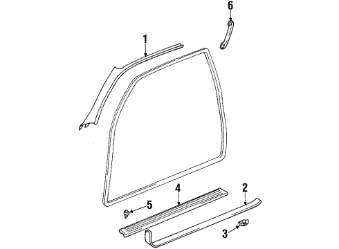 1998 Lexus SC300 Interior Trim - Pillars, Rocker & Floor Clamp, Door Scuff Plate, NO.1 Diagram for 67923-24010