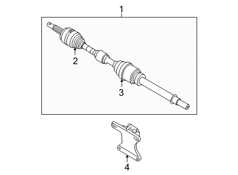 2011 Nissan Altima Drive Axles - Front Bracket-Bearing Support, Front Drive Shaft Diagram for 39780-JA020