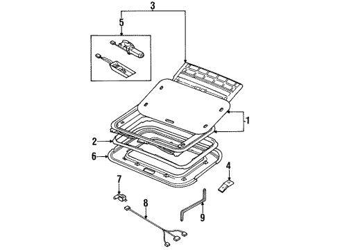 1995 Kia Sportage Sunroof Handle-Emergency Diagram for 0K01969807