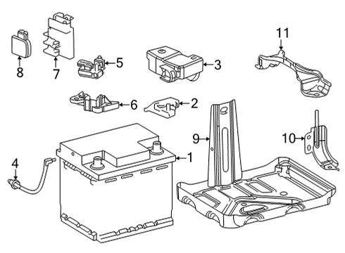 2022 Toyota Mirai Battery Hold Down Diagram for 74406-62010
