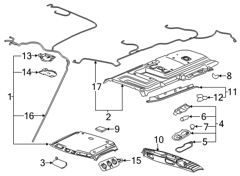 2008 GMC Savana 2500 Interior Trim - Roof Air Deflector Diagram for 84011080