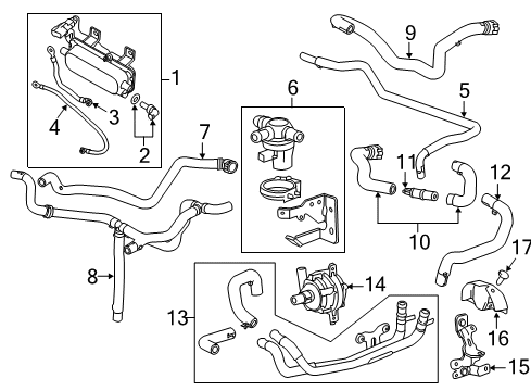 2015 Chevrolet Volt Powertrain Control Inlet Hose Diagram for 23242192