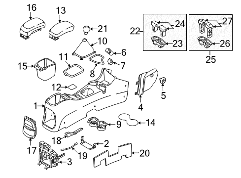 2009 Kia Sportage Front Console Knob Assembly-Gear Shift Diagram for 467201F601WK