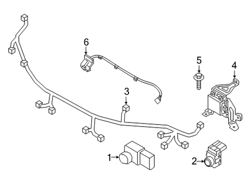 2018 Genesis G80 Cruise Control System Ultrasonic Sensor Assembly-P.A.S Diagram for 95720-B1500-N5M