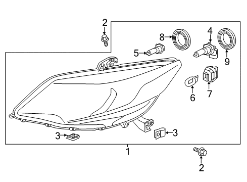 2015 Honda Civic Bulbs Cover, Rubber (1) Diagram for 33126-TS8-A51