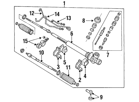 1994 Mercury Tracer P/S Pump & Hoses, Steering Gear & Linkage Gear Assembly Insulator Diagram for F1CZ-3C716-A