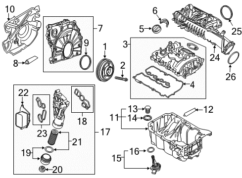 2019 Mini Cooper Intake Manifold Gasket, Throttle Body Diagram for 11617633558