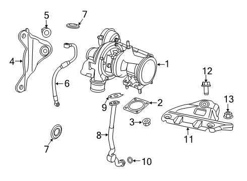 2019 Fiat 124 Spider Turbocharger Gasket-Banjo Diagram for 68152210AA