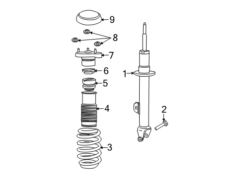 2010 Dodge Charger Struts & Components - Front Shock-Suspension Diagram for 5180742AA