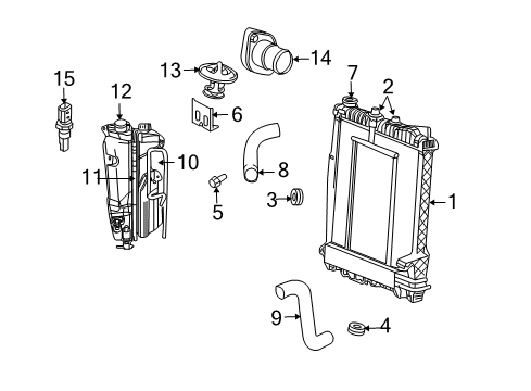 2009 Chrysler Aspen Radiator & Components Housing-THERMOSTAT Diagram for 53021536AC