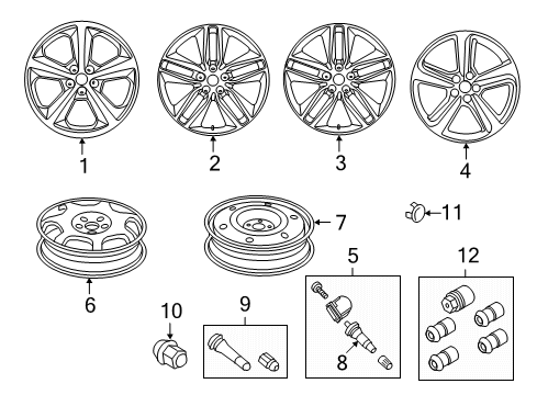 2020 Ford Edge Wheels Wheel, Spare Diagram for EM2Z-1015-A
