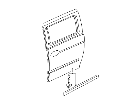 2004 Honda Odyssey Exterior Trim - Side Loading Door Protector, R. RR. Door *NH662P* (Film) (SAGE BRUSH PEARL) Diagram for 75303-S0X-A21ZP