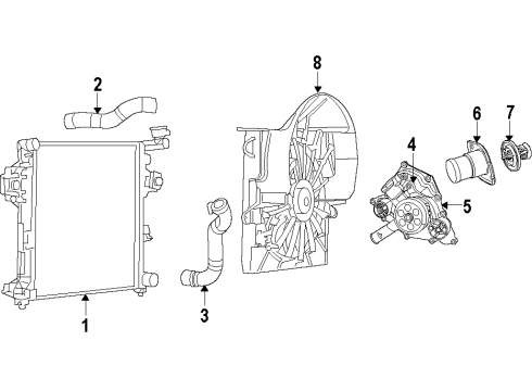 2009 Jeep Grand Cherokee Cooling System, Radiator, Water Pump, Cooling Fan Hose-Radiator Outlet Diagram for 55116868AF