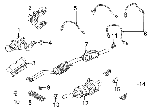 2000 BMW 323Ci Powertrain Control Rear Muffler Diagram for 18101437601